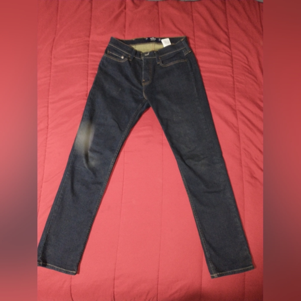 Hollister Slim Straight Men's Jeans In Rinse Shade 28x32